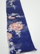 Photo2: 3C08z50  Japanese Kimono Silk  FABRIC Letter box Navy 61.0x7.3 (2)