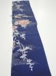 Photo3: 3C08z50  Japanese Kimono Silk  FABRIC Letter box Navy 61.0x7.3 (3)