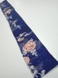 Photo5: 3C08z50  Japanese Kimono Silk  FABRIC Letter box Navy 61.0x7.3 (5)