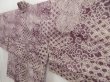 Photo2: 5515T02z450 Vintage Japanese Kimono Silk SHIBORI HAORI Flowers Dull grape (2)