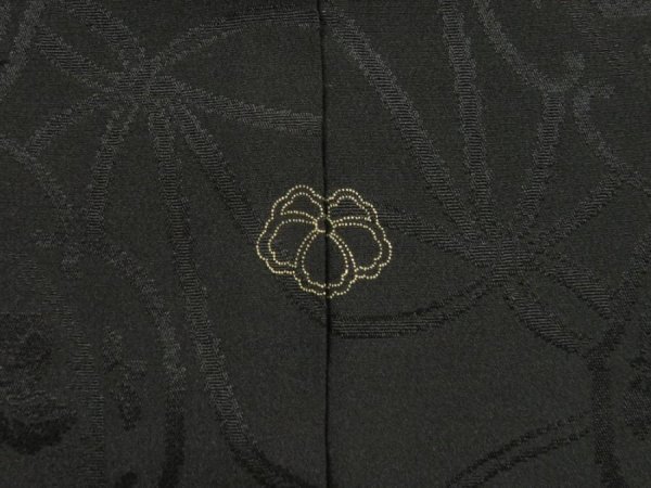 Photo5: 5515T04z500 Antique Japanese Kimono Silk HAORI  Black (5)