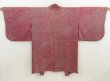 Photo3: 5515T06z490 Antique Japanese Kimono Silk HAORI Ship Dark red (3)