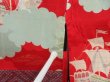 Photo8: 5515T06z490 Antique Japanese Kimono Silk HAORI Ship Dark red (8)