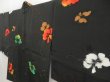 Photo2: 5515T07z610 Vintage Japanese Kimono Silk HAORI Flower Black (2)
