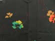 Photo3: 5515T07z610 Vintage Japanese Kimono Silk HAORI Flower Black (3)