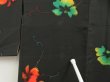 Photo5: 5515T07z610 Vintage Japanese Kimono Silk HAORI Flower Black (5)