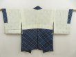 Photo8: 5515T09z570 Vintage Japanese Kimono Silk HAORI  Steel blue (8)