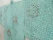 Photo2: 5515T10z500 Vintage Japanese Kimono Silk HAORI Flowers Cyan blue (2)