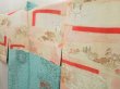 Photo7: 5515T10z500 Vintage Japanese Kimono Silk HAORI Flowers Cyan blue (7)