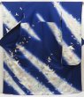 Photo1: 5515T11z1110 Vintage Japanese Kimono Silk FURISODE Flying crane Royal blue (1)