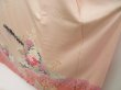 Photo4: 5515T14z1130  Japanese Kimono Silk FURISODE Flowers Ash pink (4)