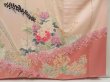 Photo7: 5515T14z1130  Japanese Kimono Silk FURISODE Flowers Ash pink (7)