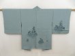 Photo1: 5518T02z560 Vintage Japanese Kimono Silk HAORI Rock Blue-Gray (1)