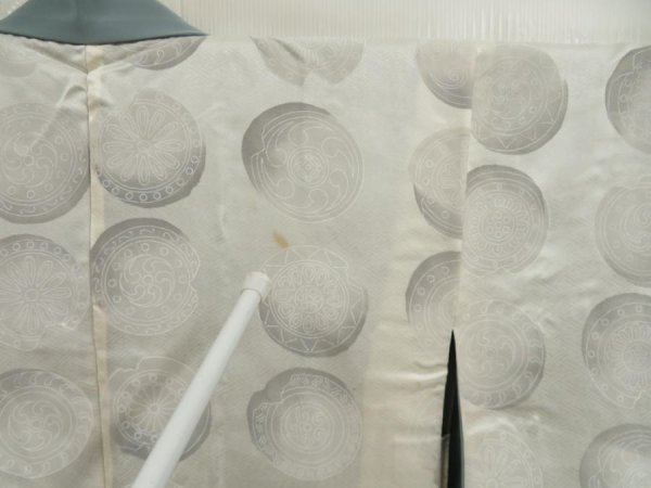 Photo8: 5518T02z560 Vintage Japanese Kimono Silk HAORI Rock Blue-Gray (8)