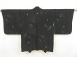 Photo1: 5518T06z640 Vintage Japanese Kimono Silk HAORI Makimono Black (1)