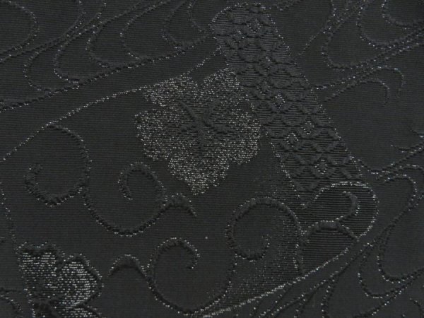 Photo4: 5518T06z640 Vintage Japanese Kimono Silk HAORI Makimono Black (4)