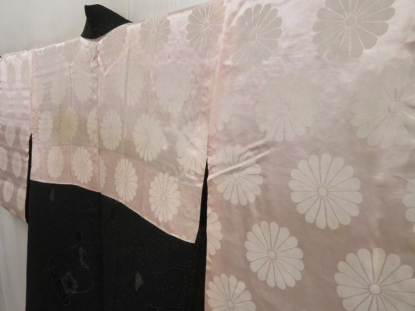 Photo8: 5518T06z640 Vintage Japanese Kimono Silk HAORI Makimono Black (8)