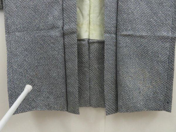 Photo7: 5518T07z570 Vintage Japanese Kimono Silk SHIBORI HAORI  Gray-Blue (7)
