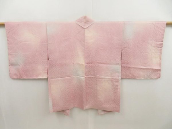 Photo1: 5518T08z520 Vintage Japanese Kimono Silk HAORI  Pink (1)