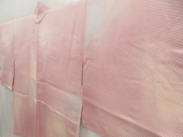Photo2: 5518T08z520 Vintage Japanese Kimono Silk HAORI  Pink (2)