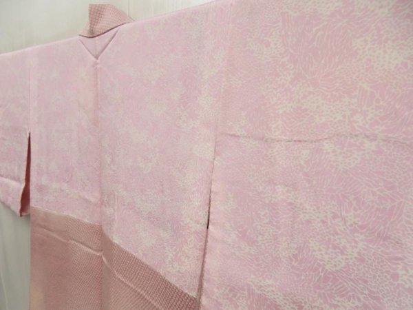 Photo7: 5518T08z520 Vintage Japanese Kimono Silk HAORI  Pink (7)