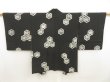 Photo1: 5518T09z610 Vintage Japanese Kimono Silk HAORI  Black (1)