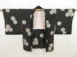 Photo3: 5518T09z610 Vintage Japanese Kimono Silk HAORI  Black (3)