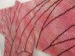 Photo2: 5518T10z520 Vintage Japanese Kimono Silk SHIBORI HAORI Leaf Red-Pink (2)