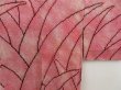 Photo3: 5518T10z520 Vintage Japanese Kimono Silk SHIBORI HAORI Leaf Red-Pink (3)