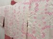 Photo7: 5518T10z520 Vintage Japanese Kimono Silk SHIBORI HAORI Leaf Red-Pink (7)