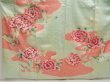 Photo5: 5518T14z880 Vintage Japanese Kimono Silk FURISODE Peony Opal Green (5)