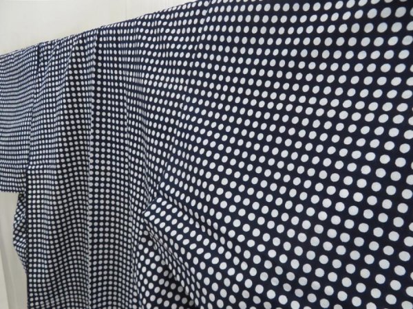 Photo2: 5523T01z460 Vintage Japanese Kimono Cotton YUKATA Dot Indigo (2)