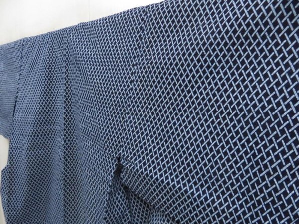 Photo4: 5523T02z400 Vintage Japanese Kimono Cotton YUKATA  Indigo (4)