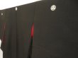 Photo2: 5523T03z750 Antique Japanese Kimono Crepe Silk TOMESODE Crane Black (2)