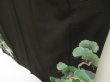 Photo4: 5523T03z750 Antique Japanese Kimono Crepe Silk TOMESODE Crane Black (4)