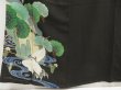 Photo6: 5523T03z750 Antique Japanese Kimono Crepe Silk TOMESODE Crane Black (6)