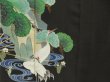 Photo8: 5523T03z750 Antique Japanese Kimono Crepe Silk TOMESODE Crane Black (8)