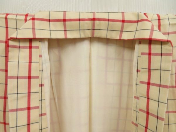 Photo7: 5523T04z780 Vintage Japanese Kimono Silk TSUMUGI  Light peach (7)