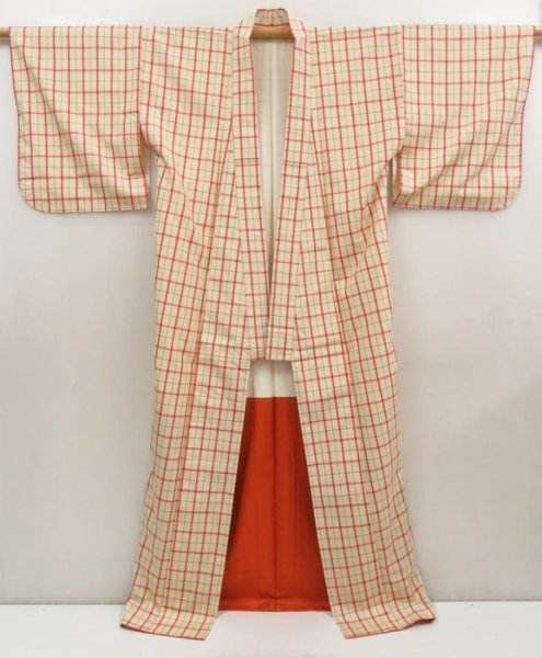 Photo8: 5523T04z780 Vintage Japanese Kimono Silk TSUMUGI  Light peach (8)