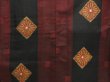 Photo5: 5523T05z530 Antique Japanese Kimono Silk TSUMUGI Flower Black (5)