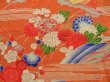 Photo6: 5523T08z600 Antique Japanese Kimono Silk KOMON Flowers Dark orange (6)