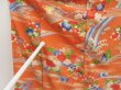 Photo8: 5523T08z600 Antique Japanese Kimono Silk KOMON Flowers Dark orange (8)