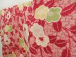 Photo2: 5523T09z520 Antique Japanese Kimono Silk KOMON Camellia Wine red (2)