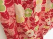 Photo3: 5523T09z520 Antique Japanese Kimono Silk KOMON Camellia Wine red (3)