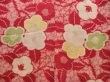 Photo5: 5523T09z520 Antique Japanese Kimono Silk KOMON Camellia Wine red (5)