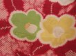 Photo6: 5523T09z520 Antique Japanese Kimono Silk KOMON Camellia Wine red (6)