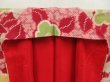 Photo7: 5523T09z520 Antique Japanese Kimono Silk KOMON Camellia Wine red (7)