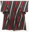 Photo1: 5523T13z850 Vintage Japanese Kimono Silk OMESHI KOMON  Black (1)