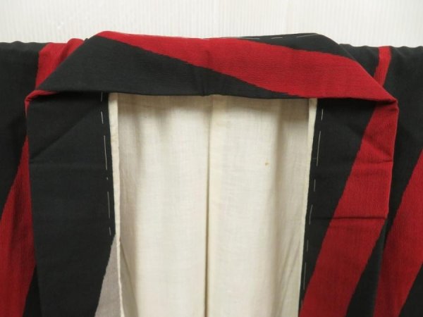 Photo7: 5523T13z850 Vintage Japanese Kimono Silk OMESHI KOMON  Black (7)