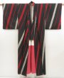 Photo8: 5523T13z850 Vintage Japanese Kimono Silk OMESHI KOMON  Black (8)